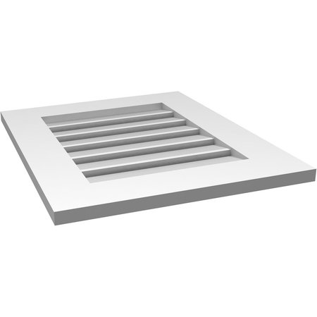 Ekena Millwork Vertical Surface Mount PVC Gable Vent: Functional, w/ 3-1/2"W x 1"P Standard Frame, 20"W x 24"H GVPVE20X2401SF